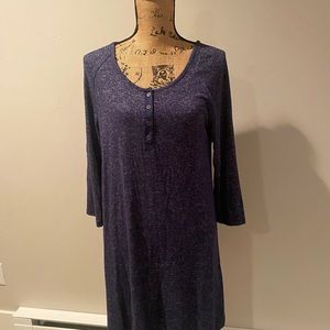 SO Blue Henley Sweater Dress